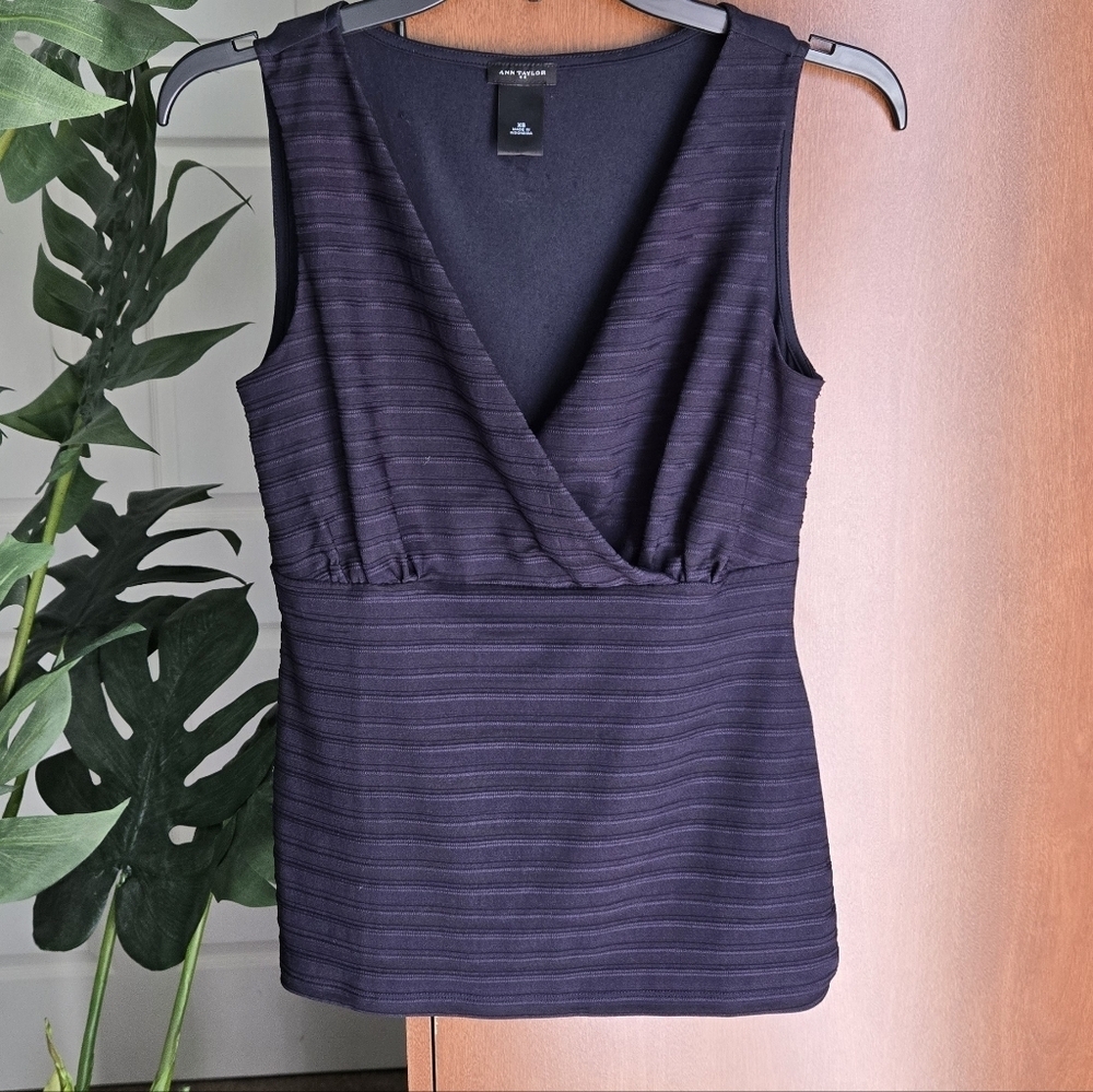Ann Taylor Navy Sleeveless V-Neck Dress Tank Top XS